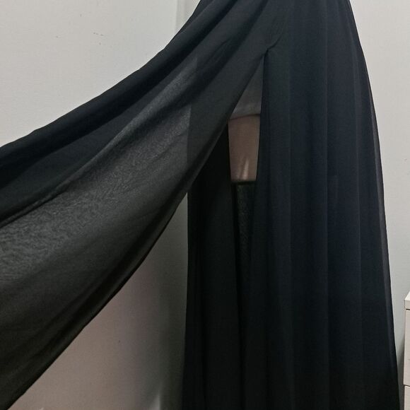 Michael Costello X Revolve Justin Plunging Neckline Sexy Boho Goth Maxi Gown Sm - Picture 9 of 15